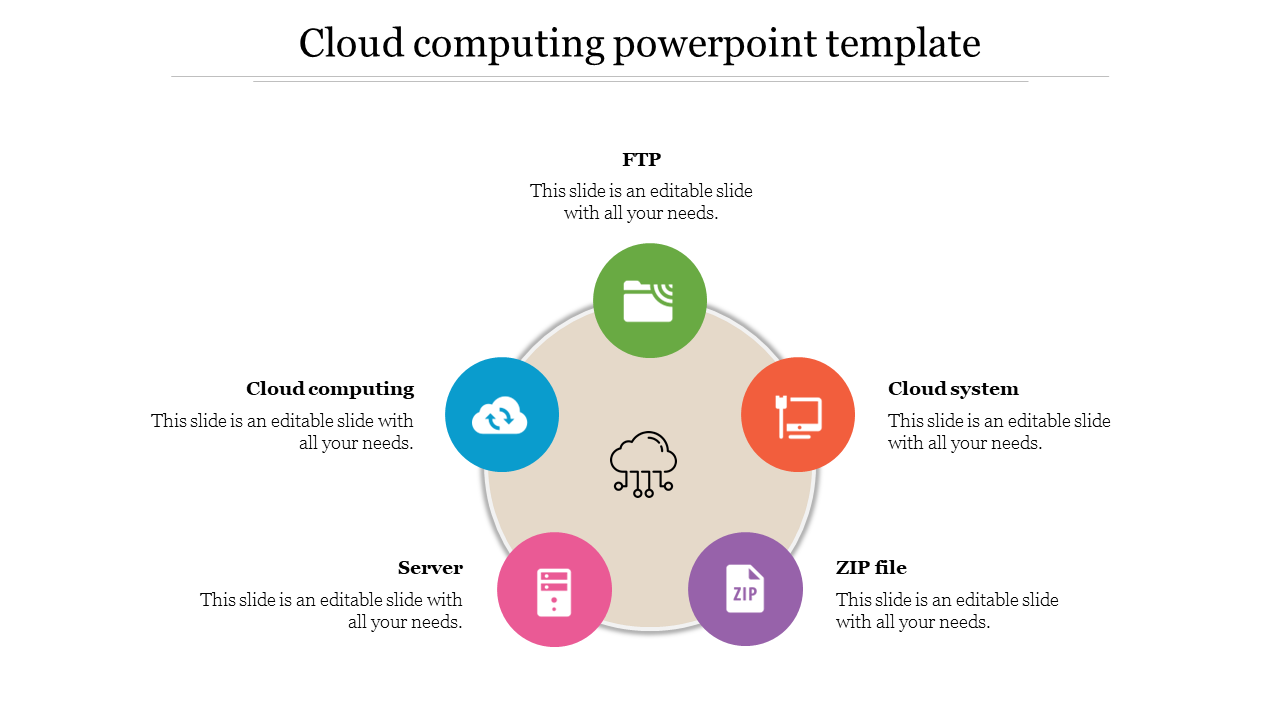 Cloud Computing PowerPoint Template With Circle Design